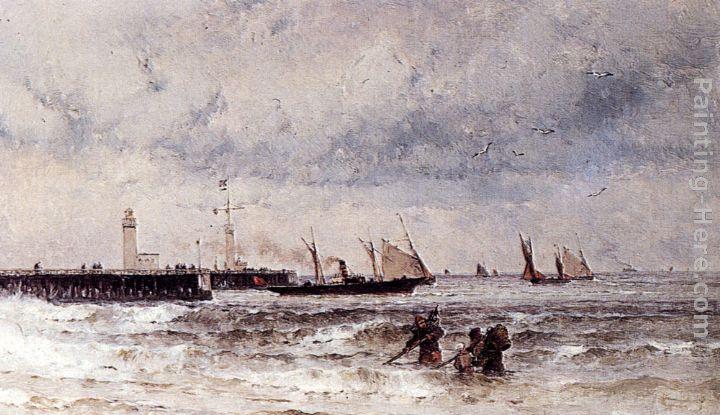 Theodor Alexander Weber Shipping Near A Harbour Entrance
